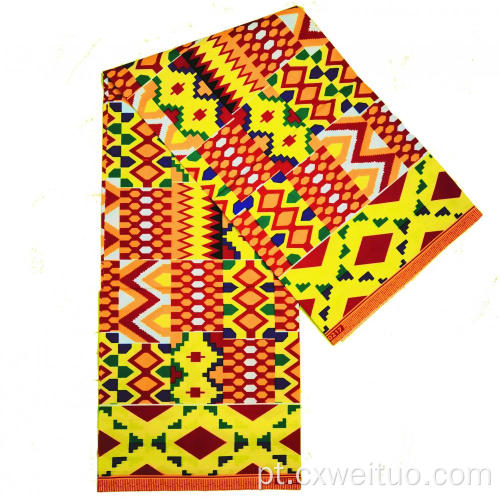 Tecido de pano de cera impresso africano para vestir